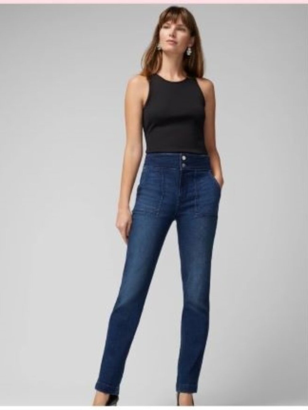 White House Black Market Extra High Rise Everyday Soft Trapunto Slim Jeans Sz 6
